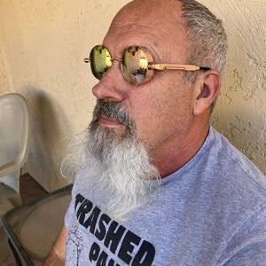 Unk Men's Tinted Round Steampunk Sunglasses Rose Gold